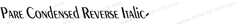 Pare Condensed Reverse Italic字体转换